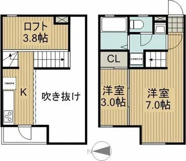 サンアリーナ北頭【1階】の間取り