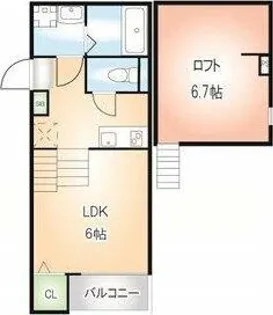 エクスクルーシヴ高畑【2階】の間取り