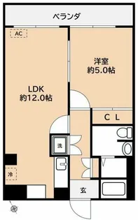 パインヒルズ美野島【610号室】の間取り