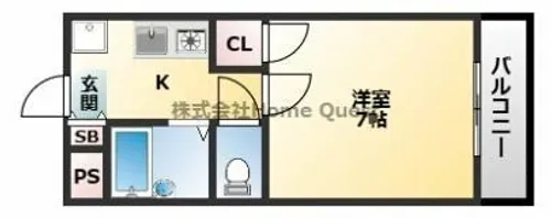 INOVE小阪【1号室】の間取り