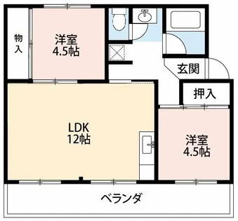鶴田マンション【2階】の間取り