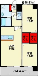 アクシオ三萩野Ⅱ【12階】の間取り