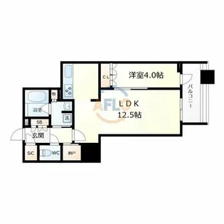 ブランズタワー大阪本町【6階】の間取り