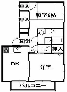 鹿の子台ハイツB棟【1階】の間取り