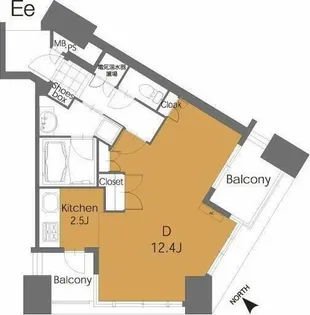 ラクレイス平尾ステーション【1507号室】の間取り