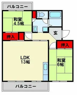 直方comodo【2階】の間取り
