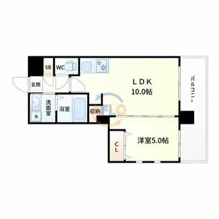 グランシス江坂【9階】の間取り