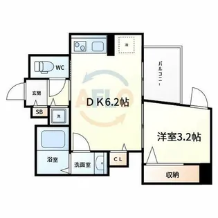 ALZA北浜【6階】の間取り