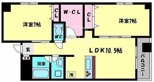 T-スクエア布施【3階】の間取り