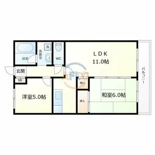 カーサ木津【2階】の間取り