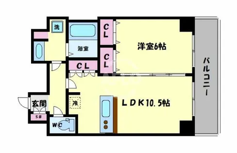 プレサンス大阪城公園パークプレイス【9階】の間取り
