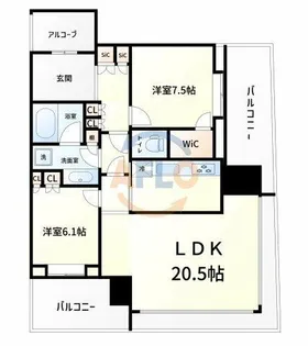 グラングリーン大阪THE NORTH RESIDENCE【10階】の間取り