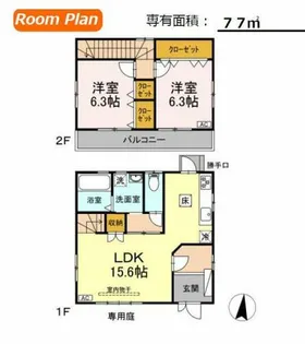愛知県豊橋市牛川町字乗小路【一戸建】の間取り