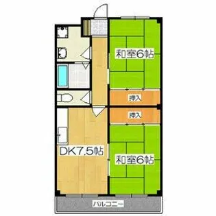 ウエストホーク【201号室】の間取り