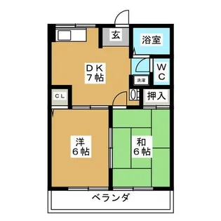 コーポ稚児の宮Ⅱ【2階】の間取り