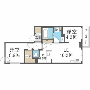 Luana N38【203号室】の間取り