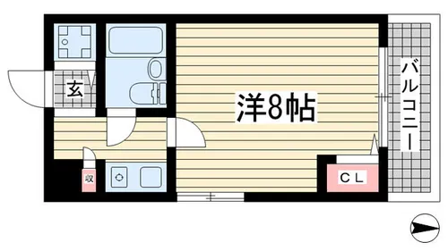 サンプラザ三宮70【706号室】の間取り