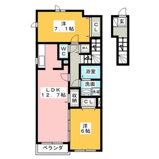 ブルック レジデンスⅡ【2階】の間取り
