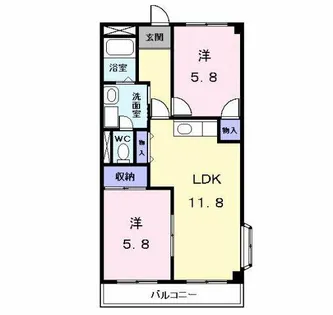 パークサイドパレス【4階】の間取り