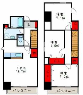 メルヴェイユー山本【5階】の間取り
