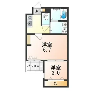 ジーイーシス【2階】の間取り