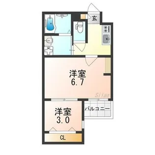 ジーイーシス【3階】の間取り