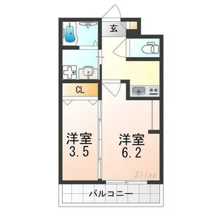 ジーイーシス【1階】の間取り