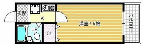 ブルーシュ喜志【4階】の間取り