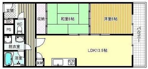リベルテ田中【5階】の間取り