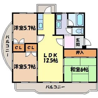 バジェ牛山【2階】の間取り
