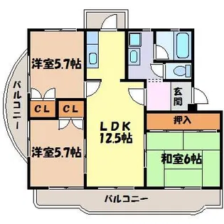 バジェ牛山【2階】の間取り