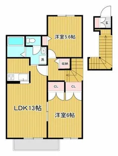 シャーメゾン道場南【2階】の間取り