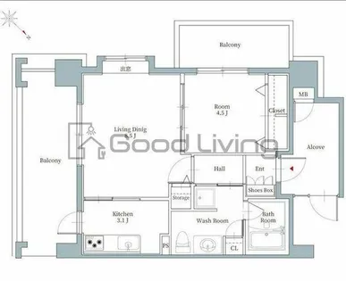 リアンシエルブルー東比恵【6階】の間取り