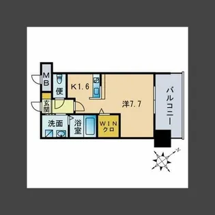 エンクレストベイ天神東Ⅱ【13階】の間取り