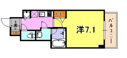 アスヴェル神戸ハーバーサイド【9階】の間取り