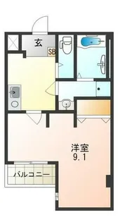 エヌエムキャラントサンクサウス【1階】の間取り