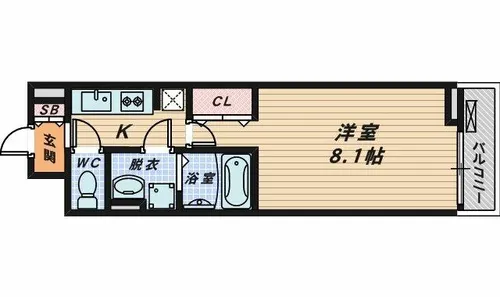 1Kの間取り画像