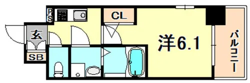 エスリード神戸兵庫駅マリーナスクエア【6階】の間取り