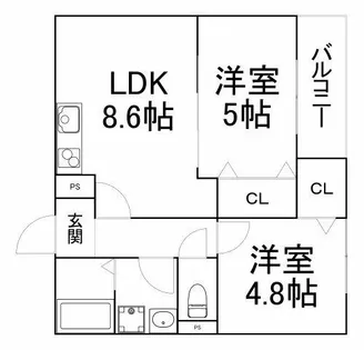 EIJU蒲生4丁目【101号室】の間取り