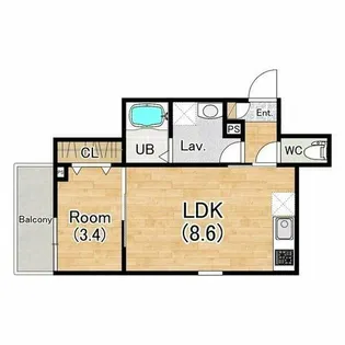 ジーメゾン一宮天王ルクセルク【1階】の間取り