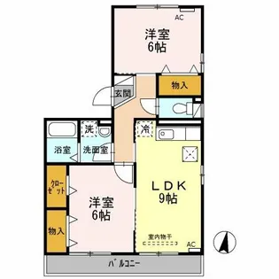 セジュールオッツSからさわ【101号室】の間取り