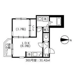 ハーモニーテラス志賀町Ⅱ【3階】の間取り