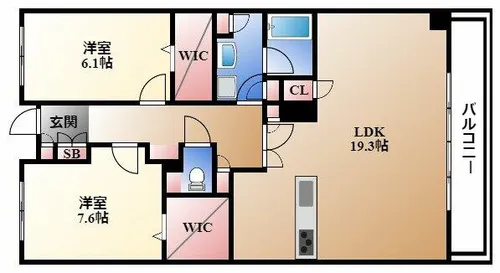 ロイヤルパークス千種【2階】の間取り