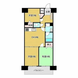 三旺マンション第6金山【5階】の間取り