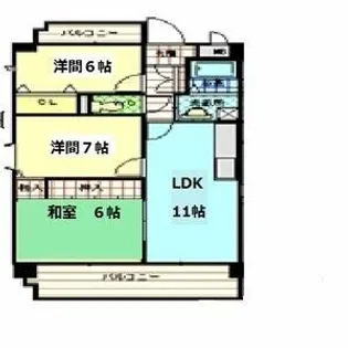グランデージ竹越【3階】の間取り
