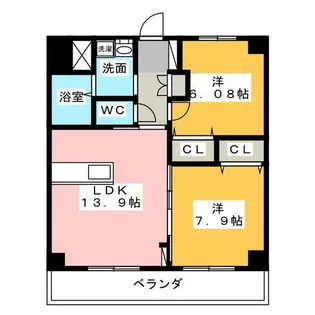 アザレア八田【8階】の間取り