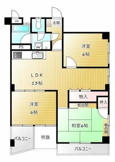 多聞台パークシャトー【502号室】の間取り