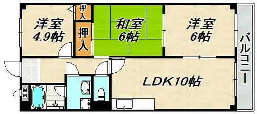 シャトレンうぐいす【2階】の間取り