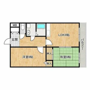 サンライフ上住吉【3階】の間取り