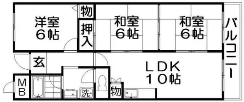 コーポヒルトップ【1階】の間取り